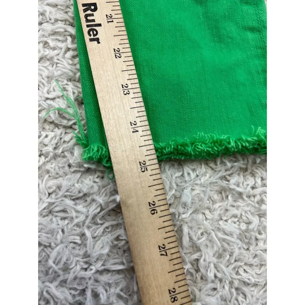 Kate Spade Broome St Jeans, Sz 24 Green Denim Skinny Raw Hem EUC